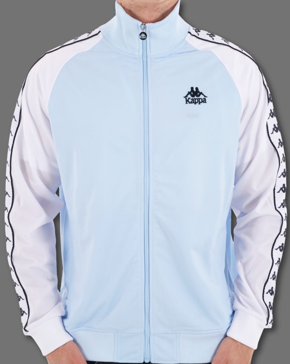 Kappa Uriah Track Top Sky Blue/White