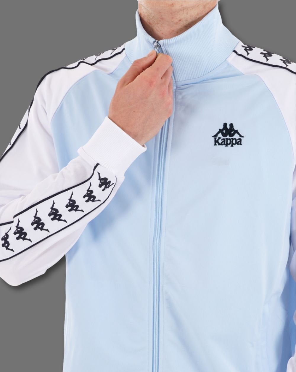 Kappa Uriah Track Top Sky Blue/White