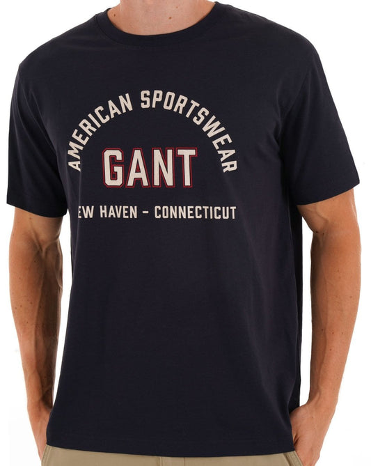Gant Graphic T Shirt Navy Blue