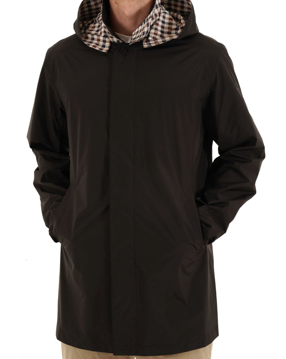 Aquascutum Packable Trench Coat Black – 80s Casual Classics