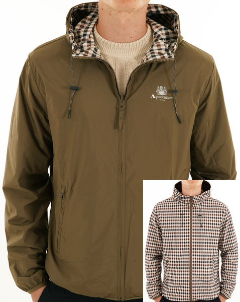Aquascutum Hooded Sailor Reversible Jacket Army Green