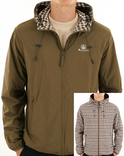 Aquascutum Hooded Sailor Reversible Jacket Army Green