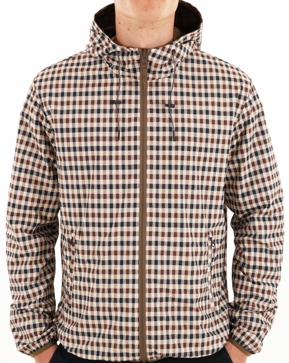 Aquascutum Hooded Sailor Reversible Jacket Army Green