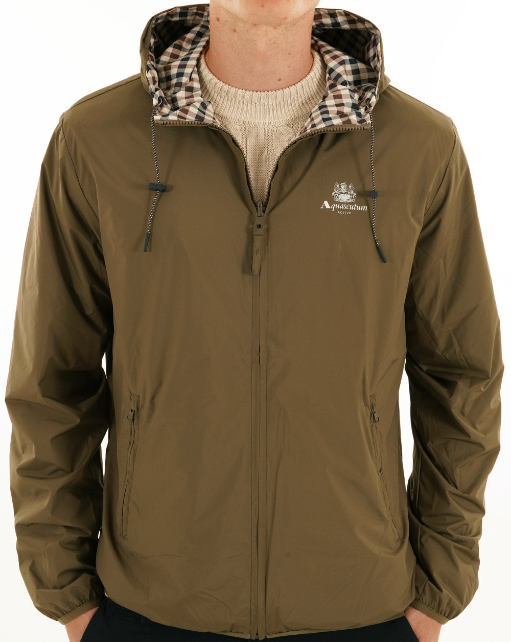 Aquascutum Hooded Sailor Reversible Jacket Army Green