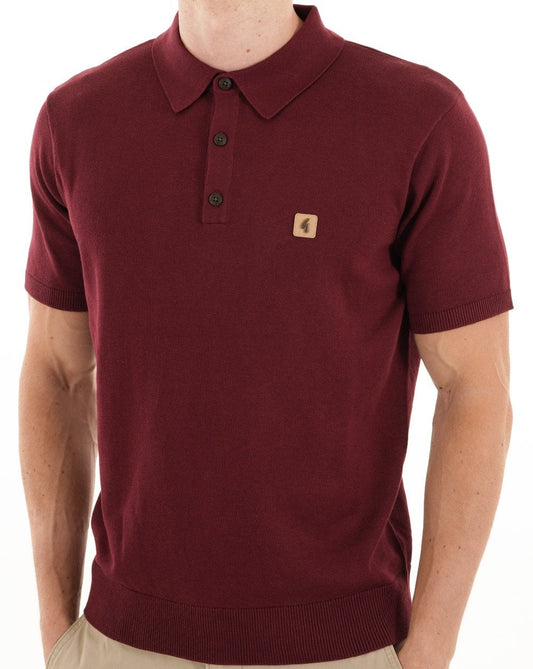 Gabicci Vintage Jackson Knit Polo Mulberry