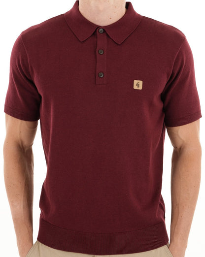 Gabicci Vintage Jackson Knit Polo Mulberry