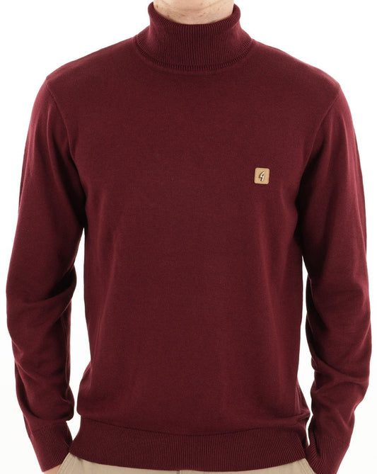 Gabicci Vintage Ricardo Roll Neck Knit Mulberry
