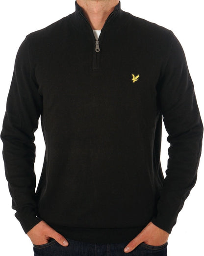Lyle & Scott Cotton Merino 1/4 Zip Jumper Jet Black