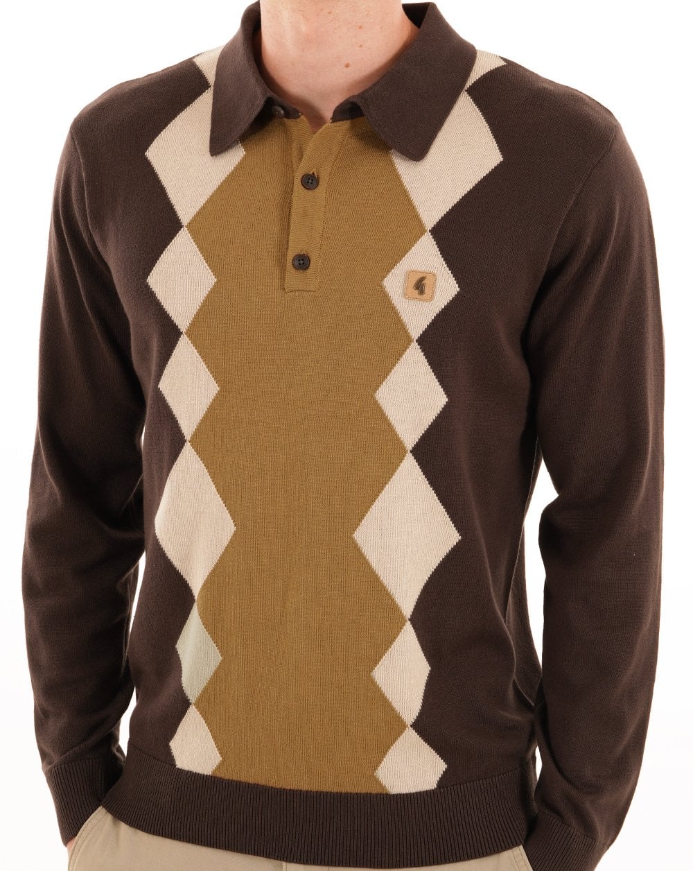 Gabicci Vintage Bond Argyle Knit Polo
