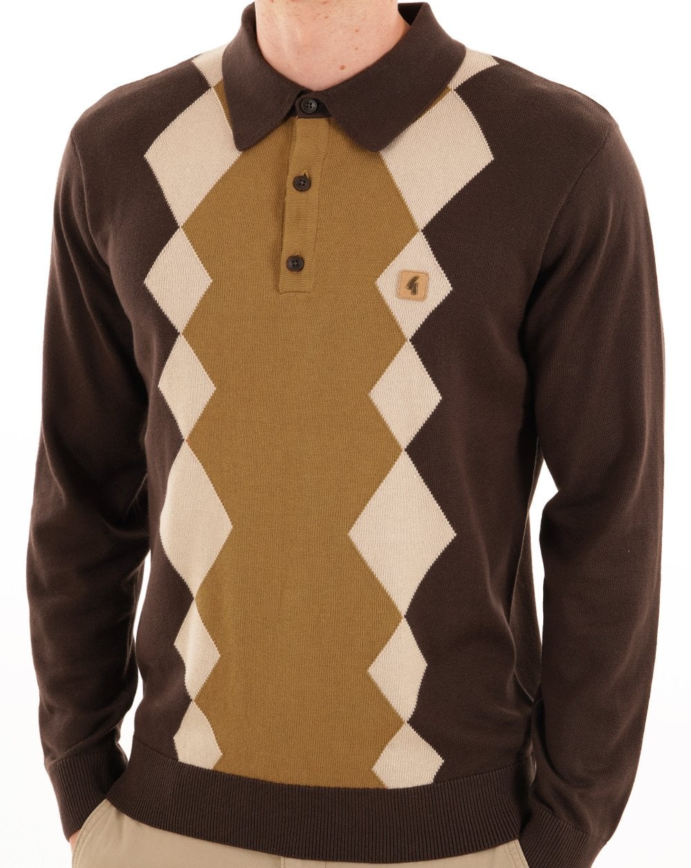 Gabicci Vintage Bond Argyle Knit Polo