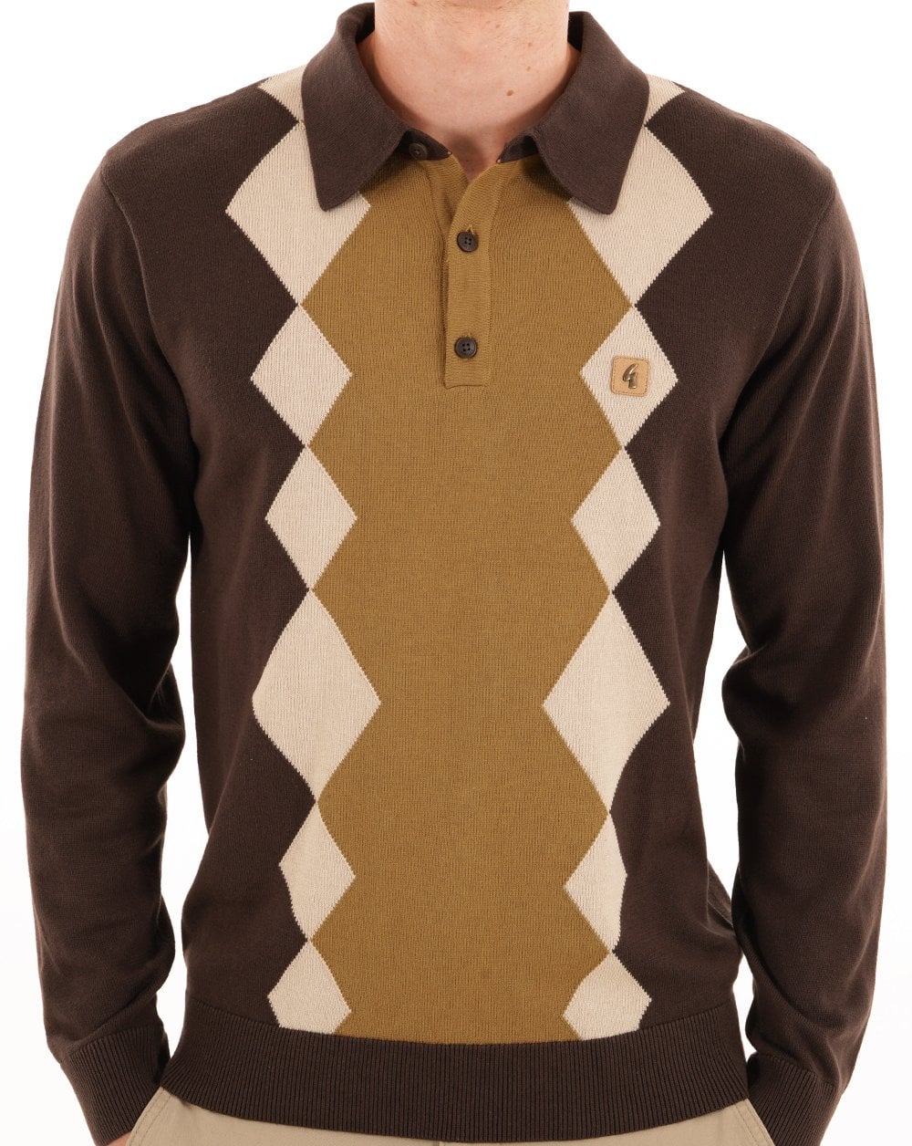 Gabicci Vintage Bond Argyle Knit Polo