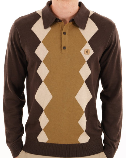 Gabicci Vintage Bond Argyle Knit Polo