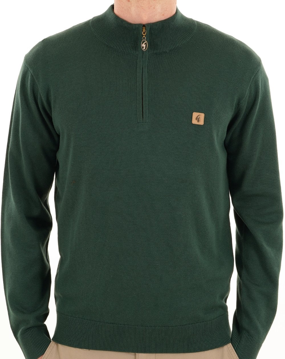 Gabicci Vintage Naxton 1/4 Zip Knit IVY Green