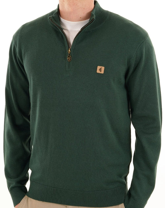 Gabicci Vintage Naxton 1/4 Zip Knit IVY Green