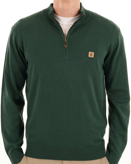 Gabicci Vintage Naxton 1/4 Zip Knit IVY Green