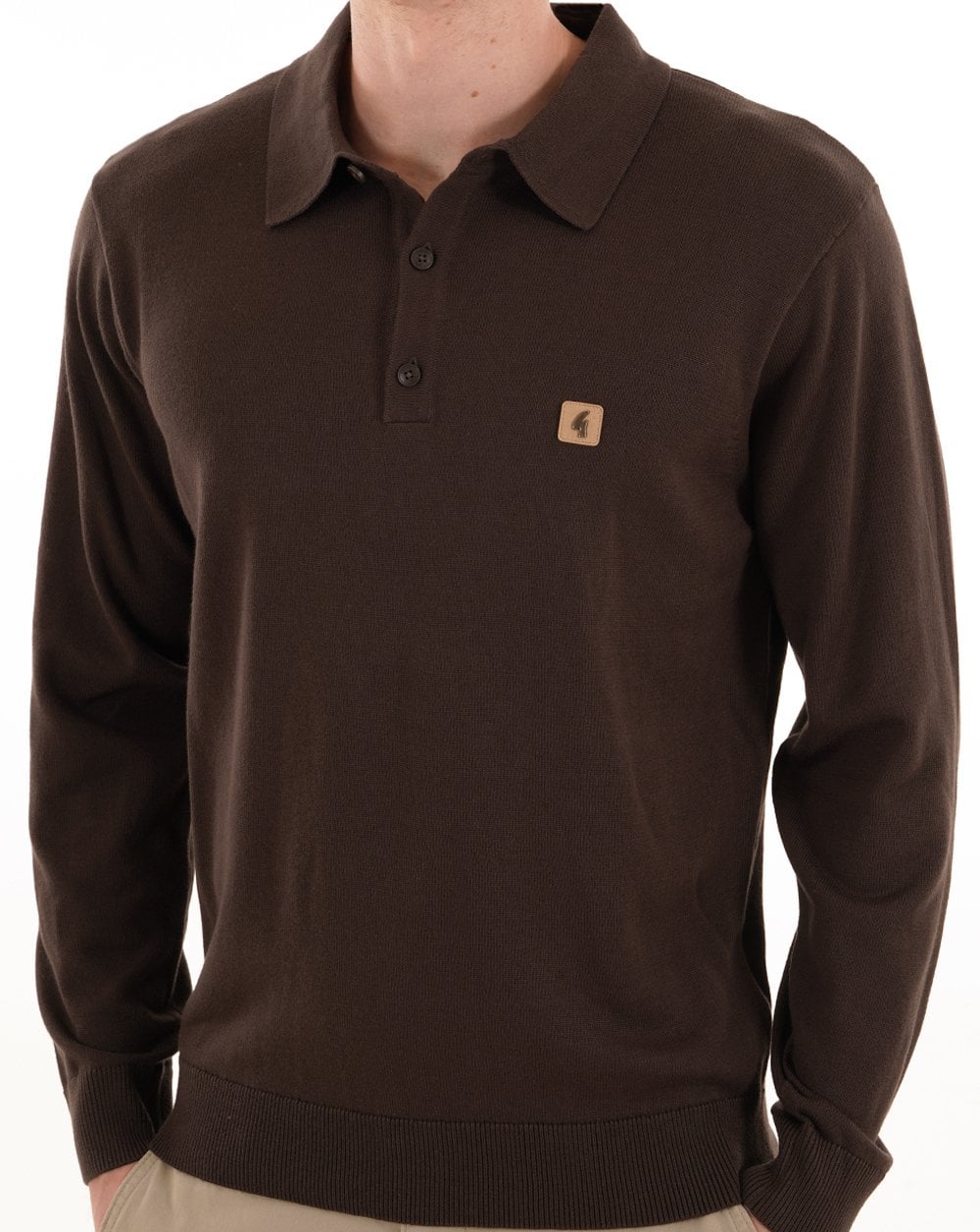 Gabicci Vintage Francesco Knitted Polo DK Brown
