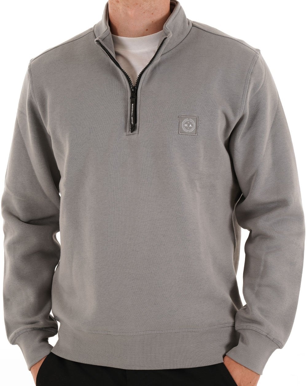 Marshall Artist Marchio 1/4 Zip Sweat Monument Grey