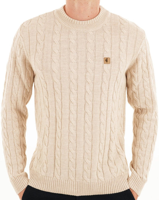 Gabicci Vintage Gabicci Vintage Temor Cable Knit Jumper Parchment