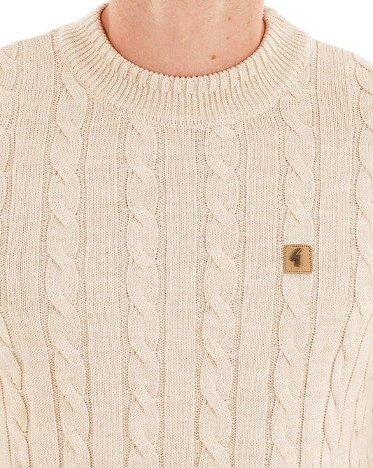Gabicci Vintage Gabicci Vintage Temor Cable Knit Jumper Parchment