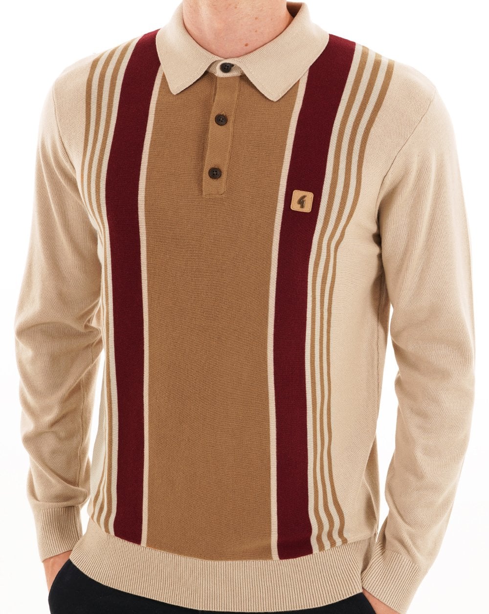Gabicci Vintage Searle Knitted Polo Linen