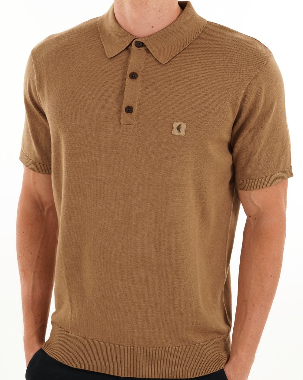 Gabicci Vintage Jackson Knit Polo Nutmeg