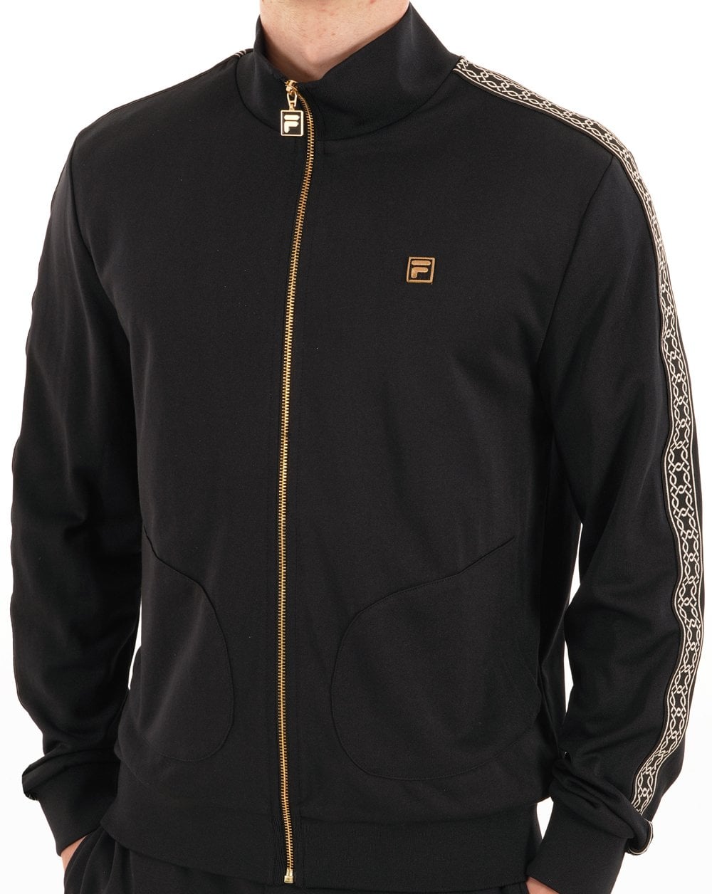 Fila Gold Roman Taped Track Top Black