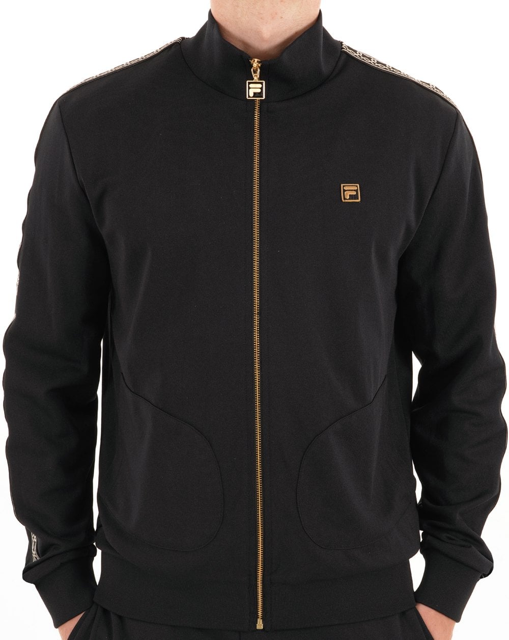 Fila Gold Roman Taped Track Top Black