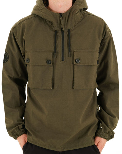 Pretty Green Hatton Smock Khaki