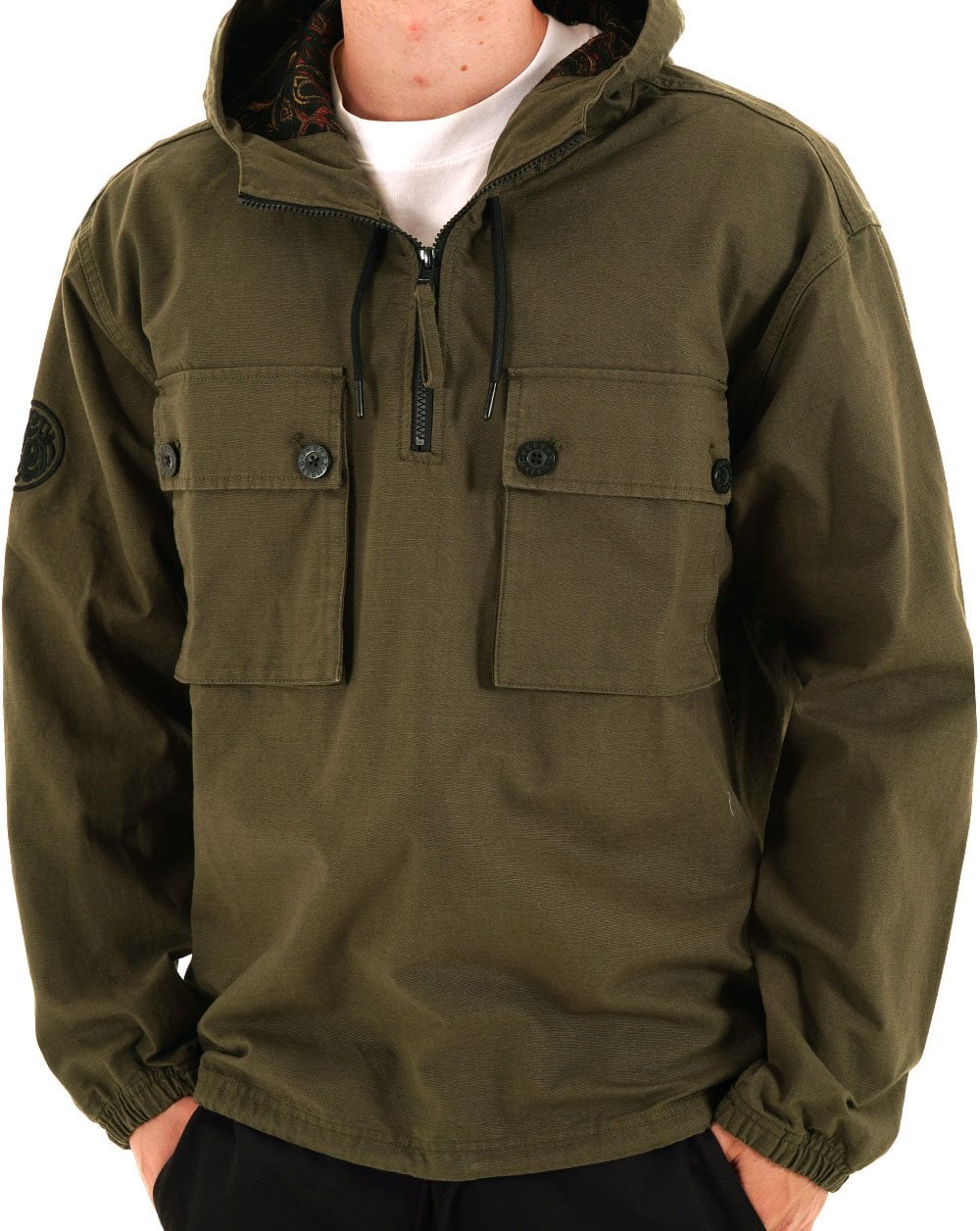 Pretty Green Hatton Smock Khaki