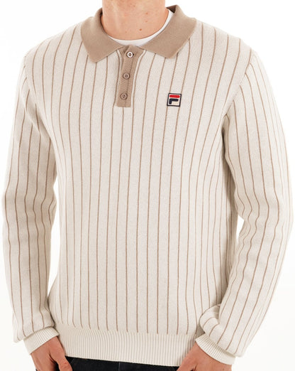 Fila Vintage Kobe Knit Polo Gardenia/Stone