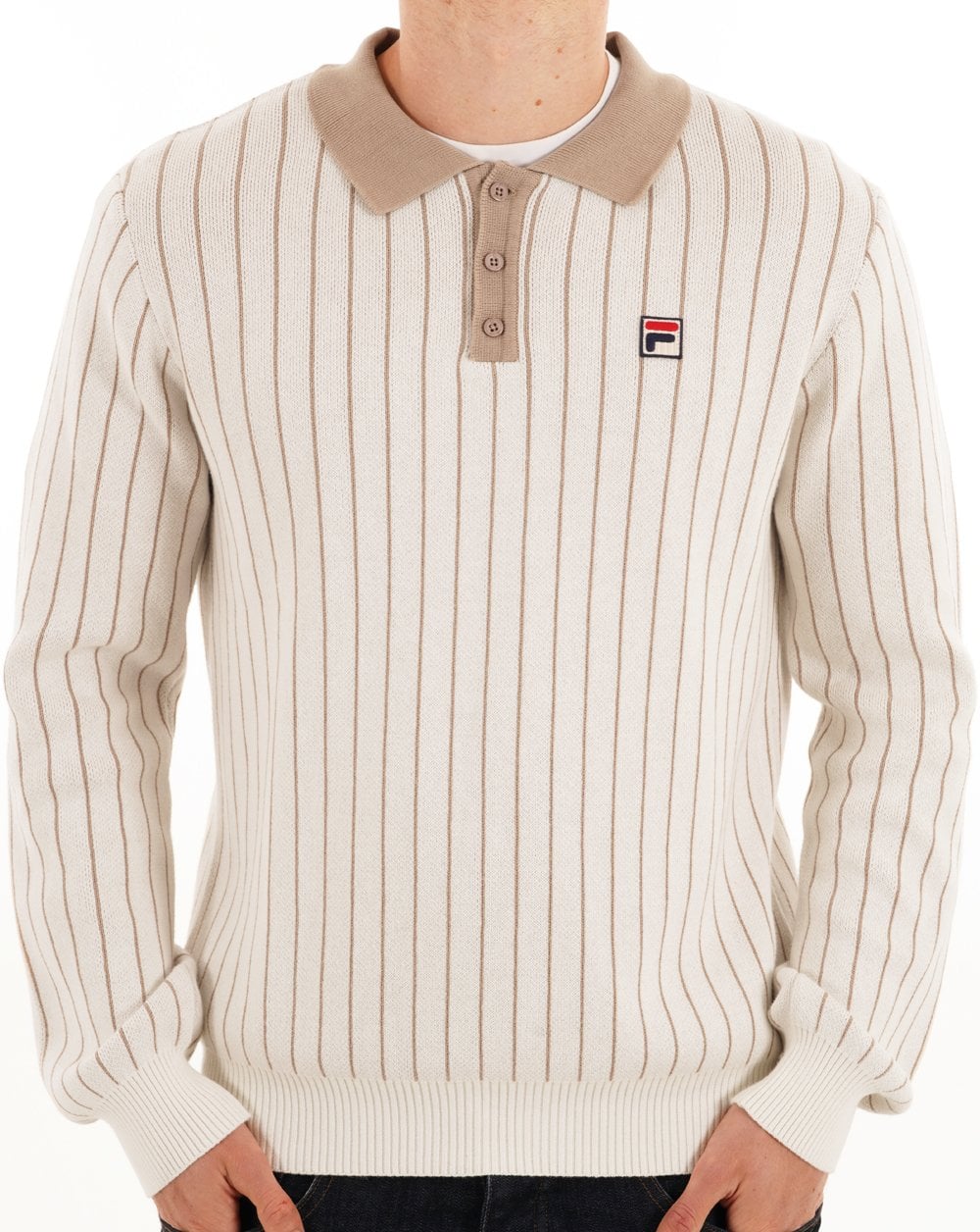 Fila Vintage Kobe Knit Polo Gardenia/Stone