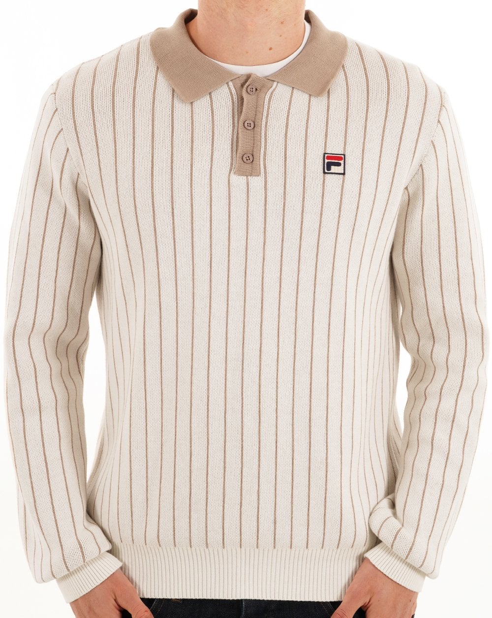 Fila Vintage Kobe Knit Polo Gardenia/Stone