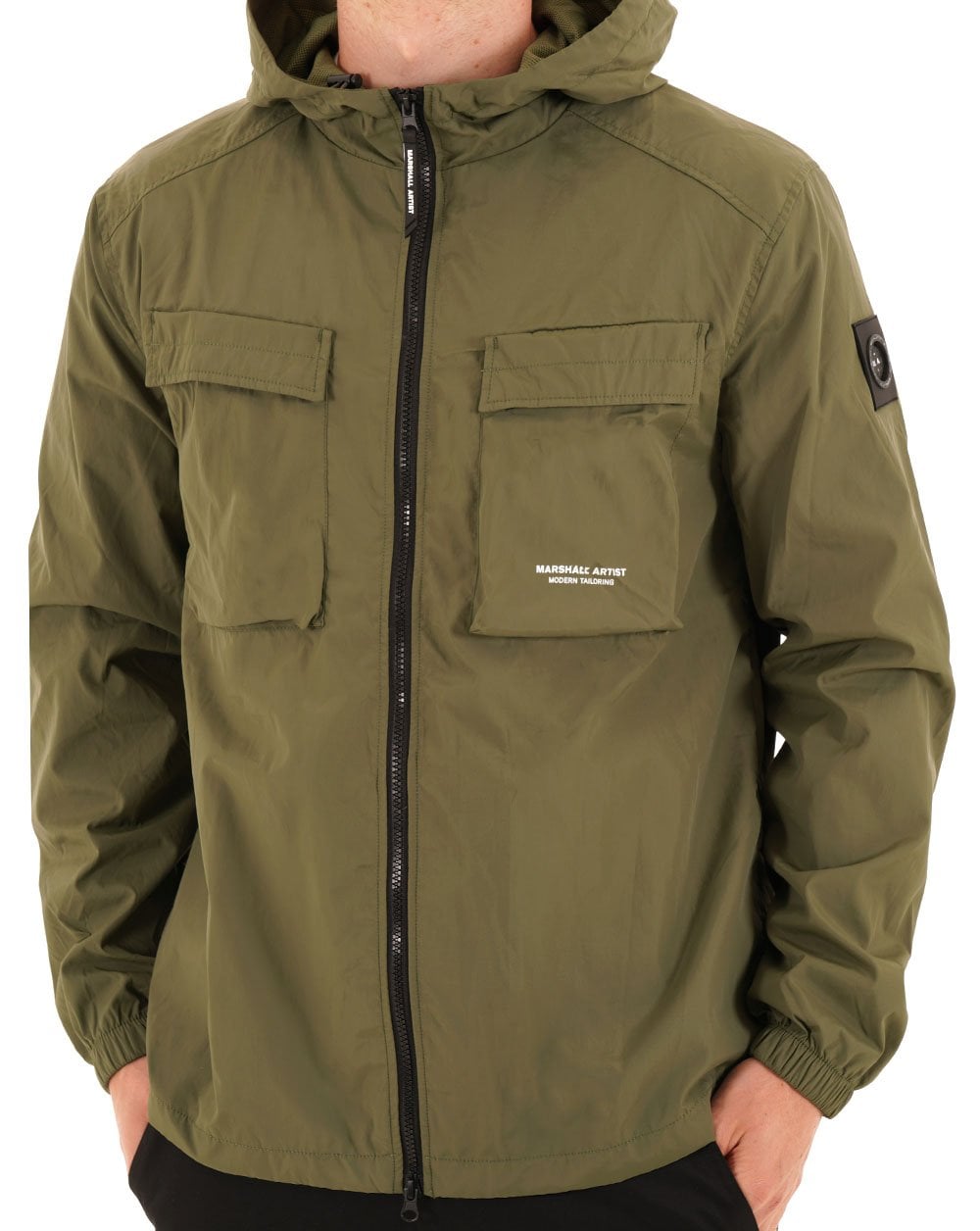 Marshall Artist Crux Hooded Overshirt Moss Green