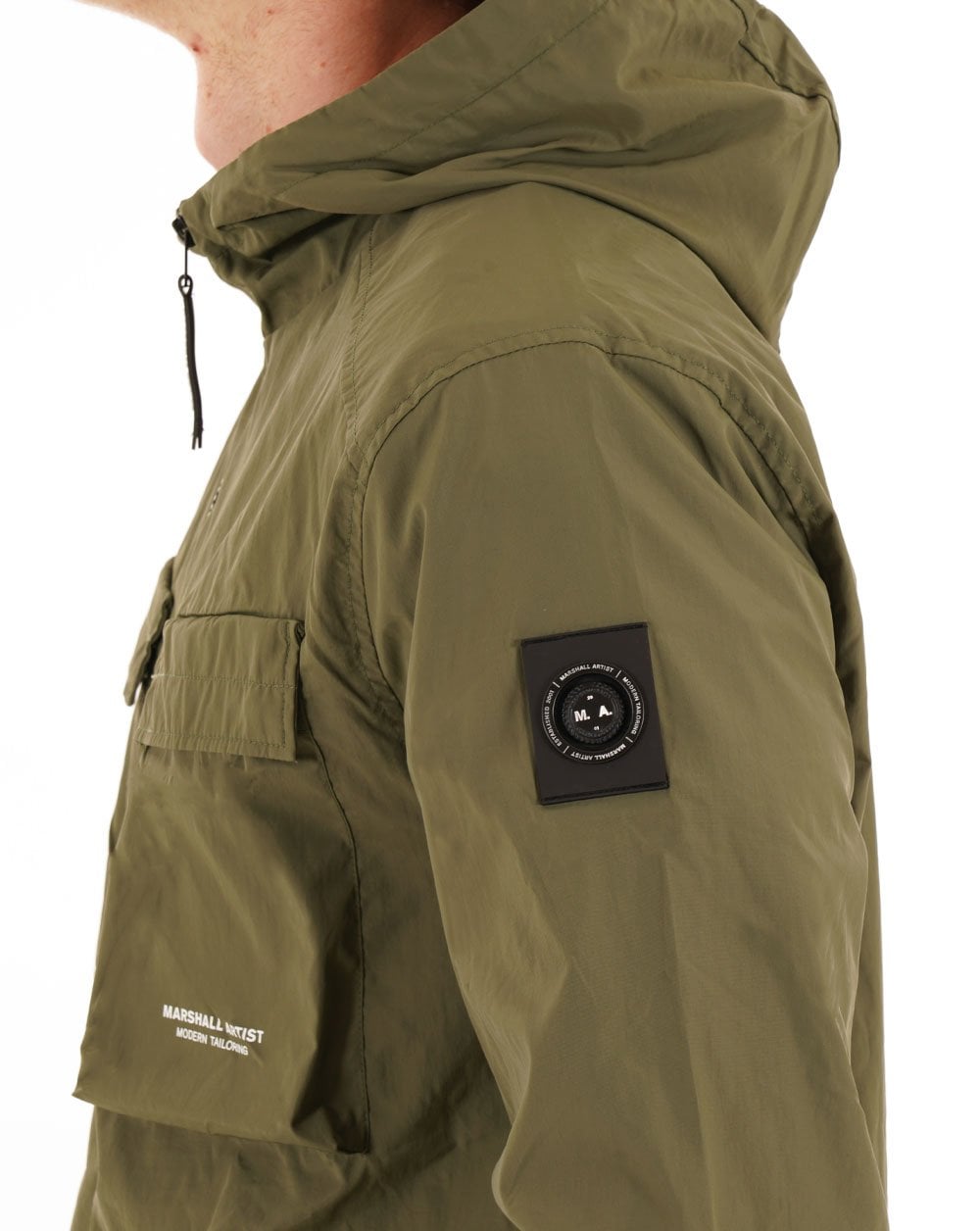 Marshall Artist Crux Hooded Overshirt Moss Green