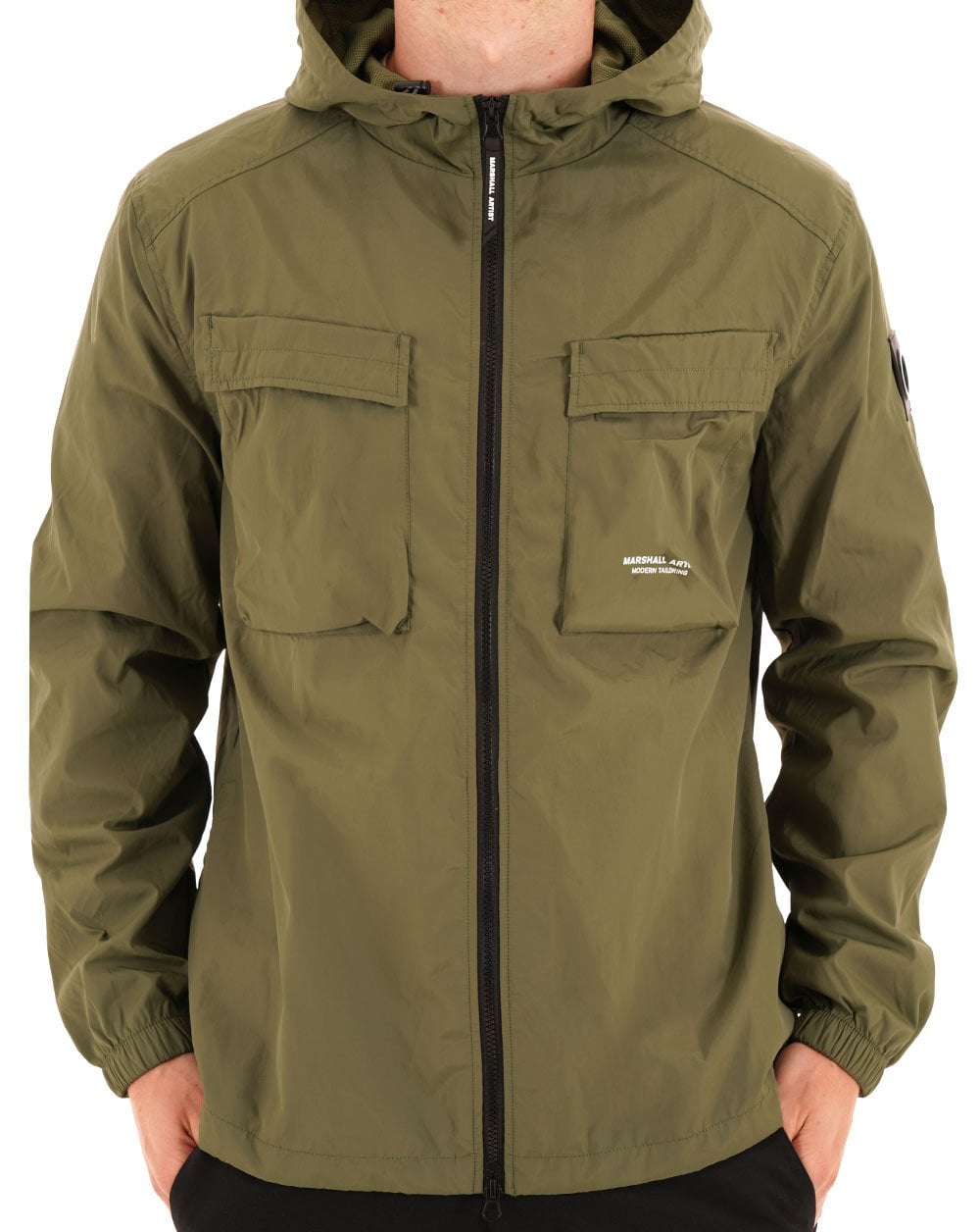 Marshall Artist Crux Hooded Overshirt Moss Green