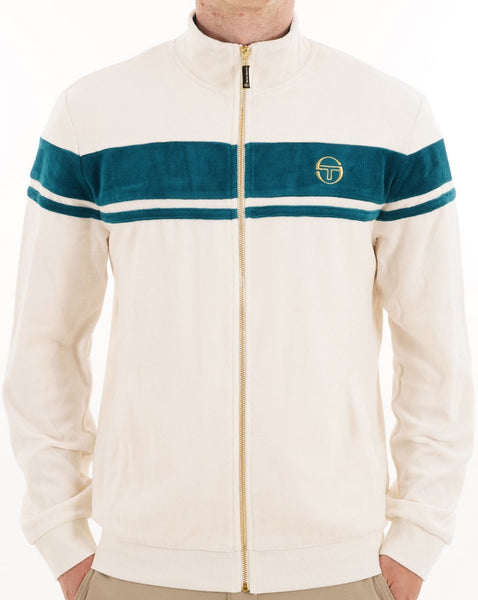 Sergio Tacchini Masters Velour Track Top Gardenia / Teal