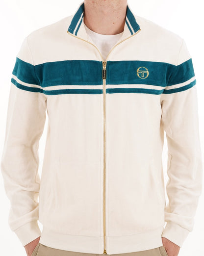 Sergio Tacchini Masters Velour Track Top Gardenia / Teal