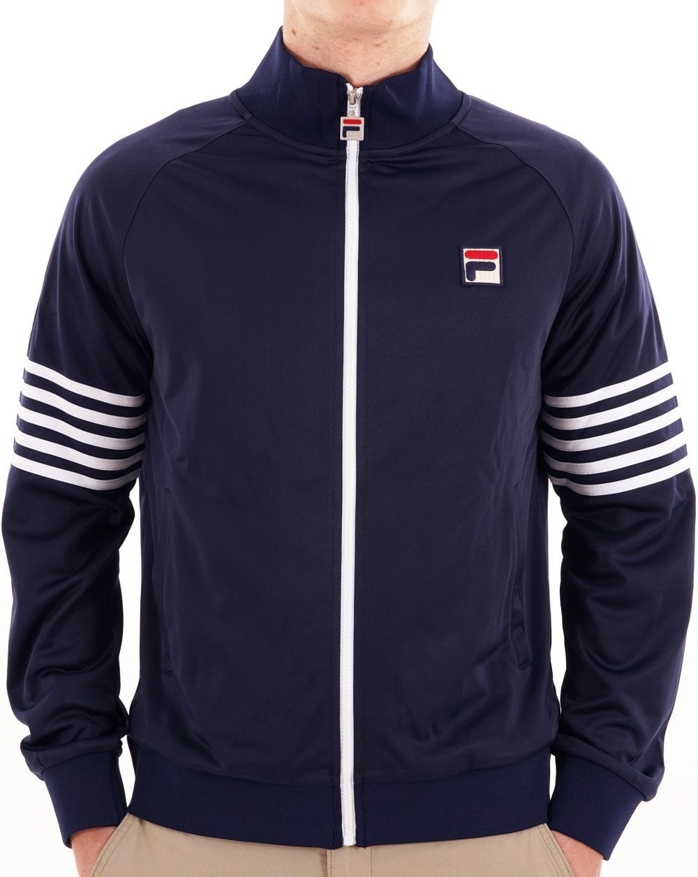 Fila Vintage 5 Stripe Track Top Navy