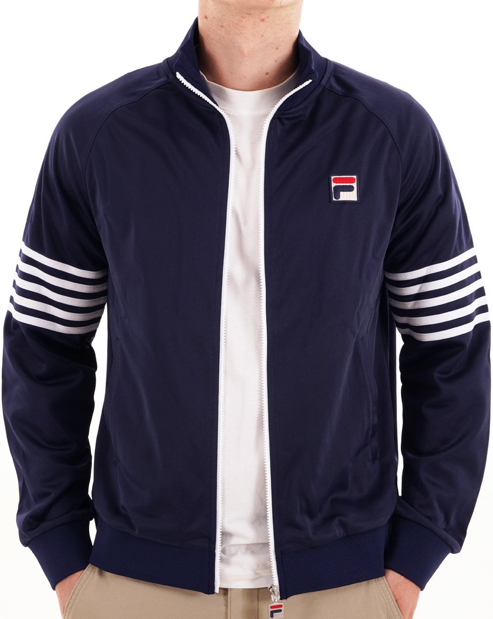 Fila Vintage 5 Stripe Track Top Navy