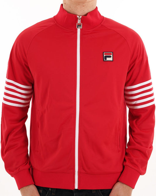 Fila Vintage 5 Stripe Track Top Red/White