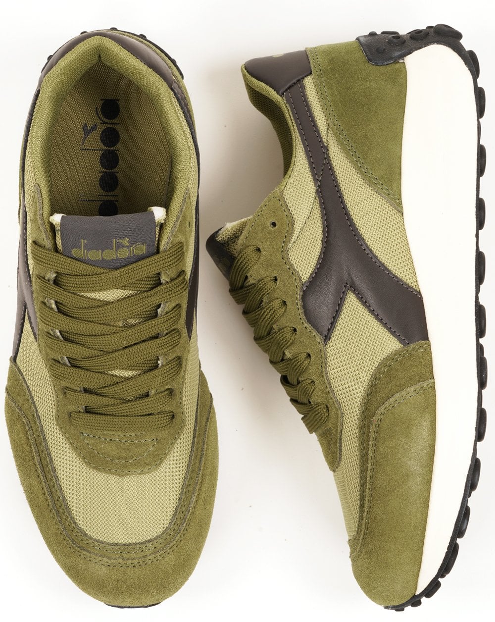 Diadora Race NY Trainers Olive Green Black