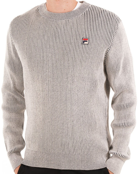 Fila Vintage Lenticular Rib Crew Knit Gardenia Navy