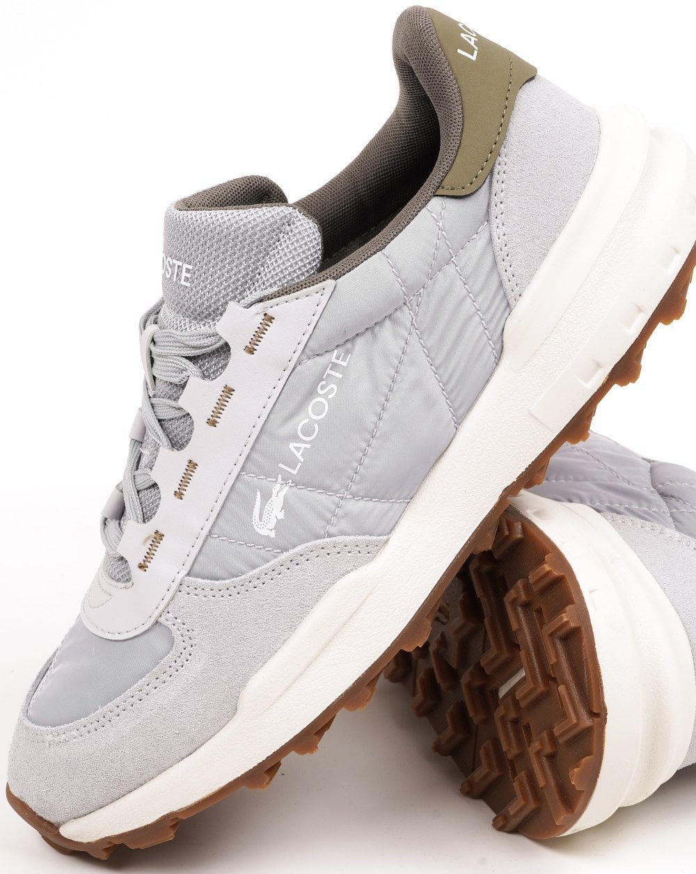 Lacoste Elite Active Evo Trainers Light Grey/Khaki