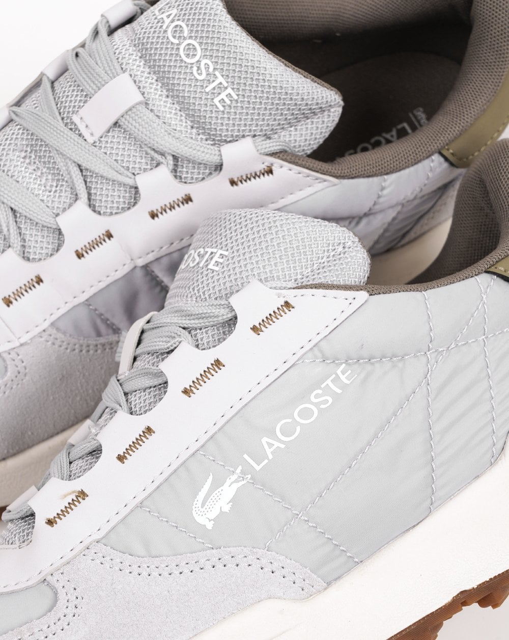 Lacoste Elite Active Evo Trainers Light Grey/Khaki