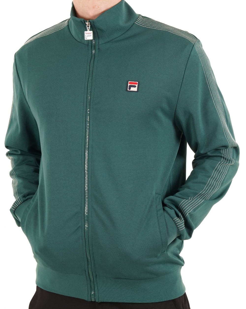 Fila Vintage Stitch Detail Track Top Deep Green