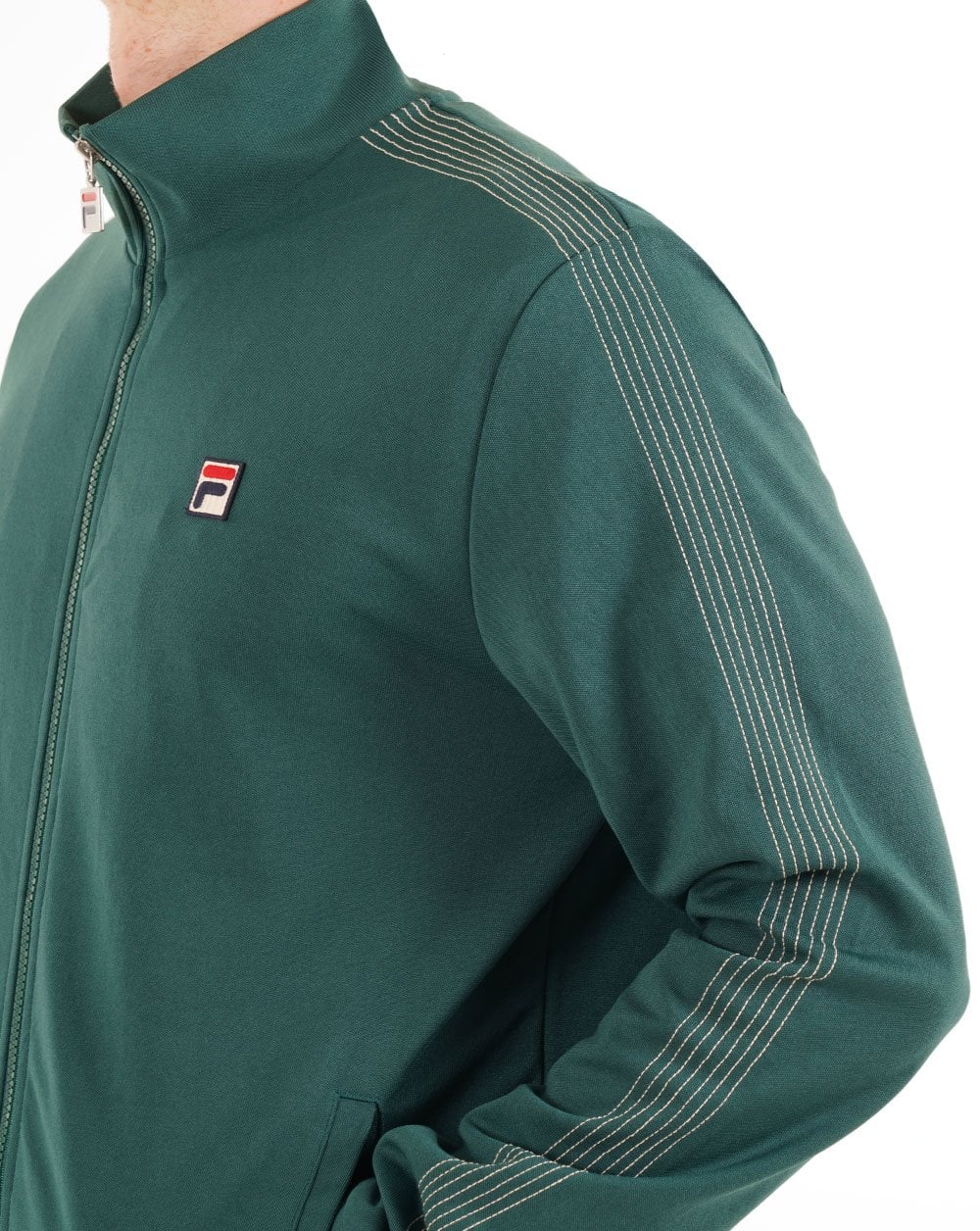 Fila Vintage Stitch Detail Track Top Deep Green