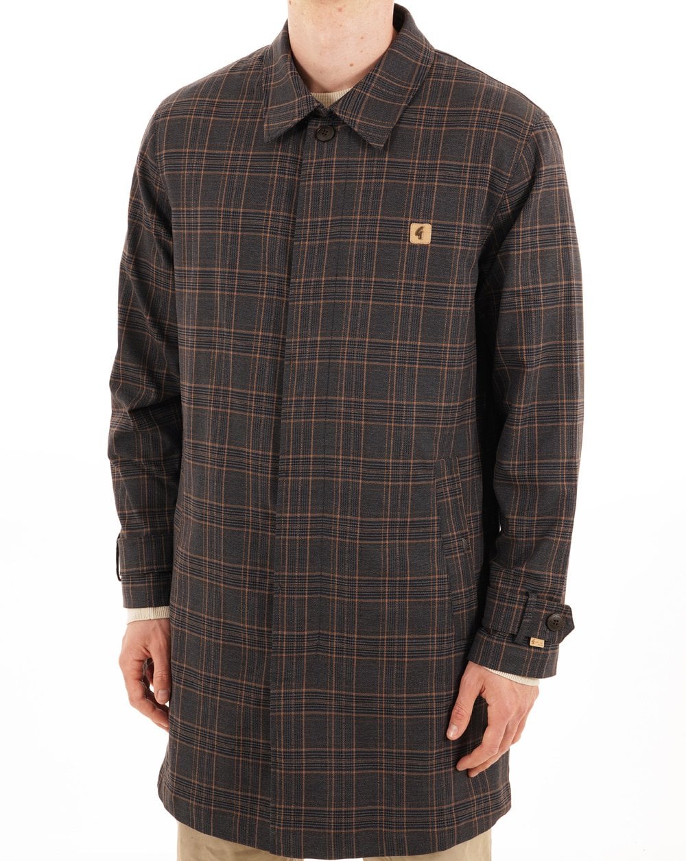 Gabicci Vintage Houghton Check Mac Charcoal
