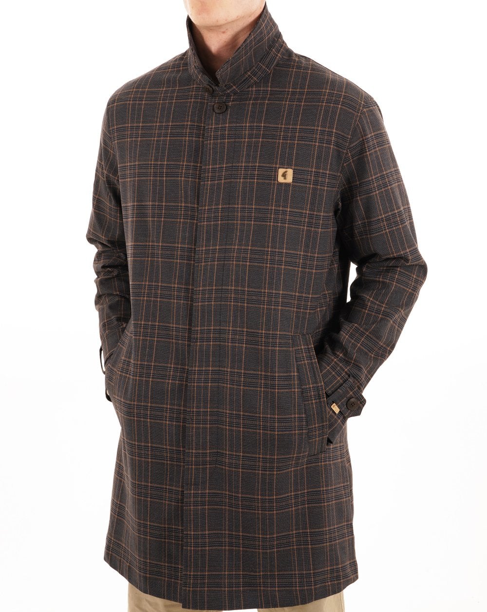 Gabicci Vintage Houghton Check Mac Charcoal