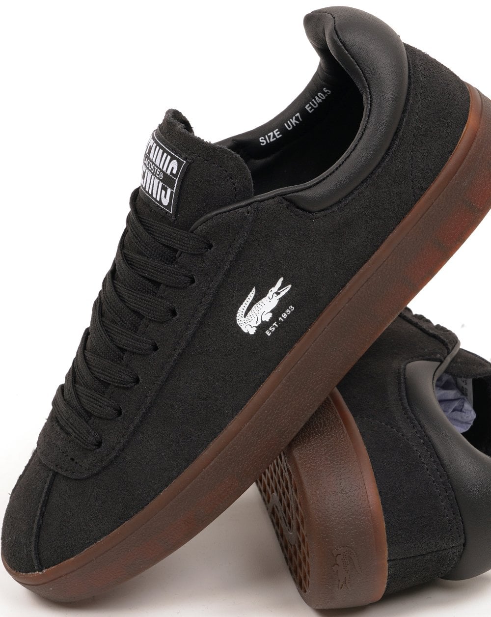 Lacoste Baseshot Trainers Black/Dark Gum