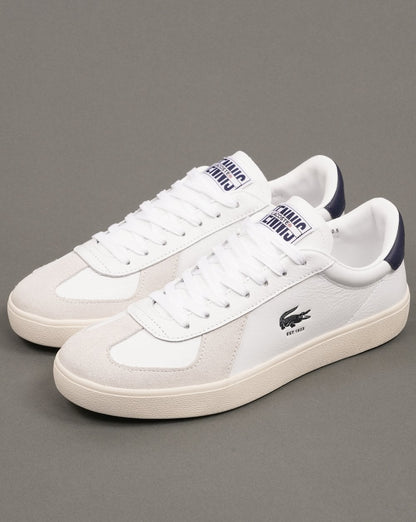 Lacoste Baseshot Pro Leather Trainers White/Navy